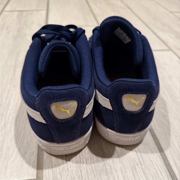 Puma Suede Classic Navy and White Sneakers - Picture 3 of 6